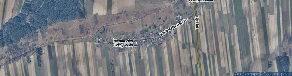 Zdjęcie satelitarne Niedarczów Górny-Wieś ul.